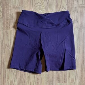 Oner Active Deep Purple Bike Shorts with Crossover Waistband